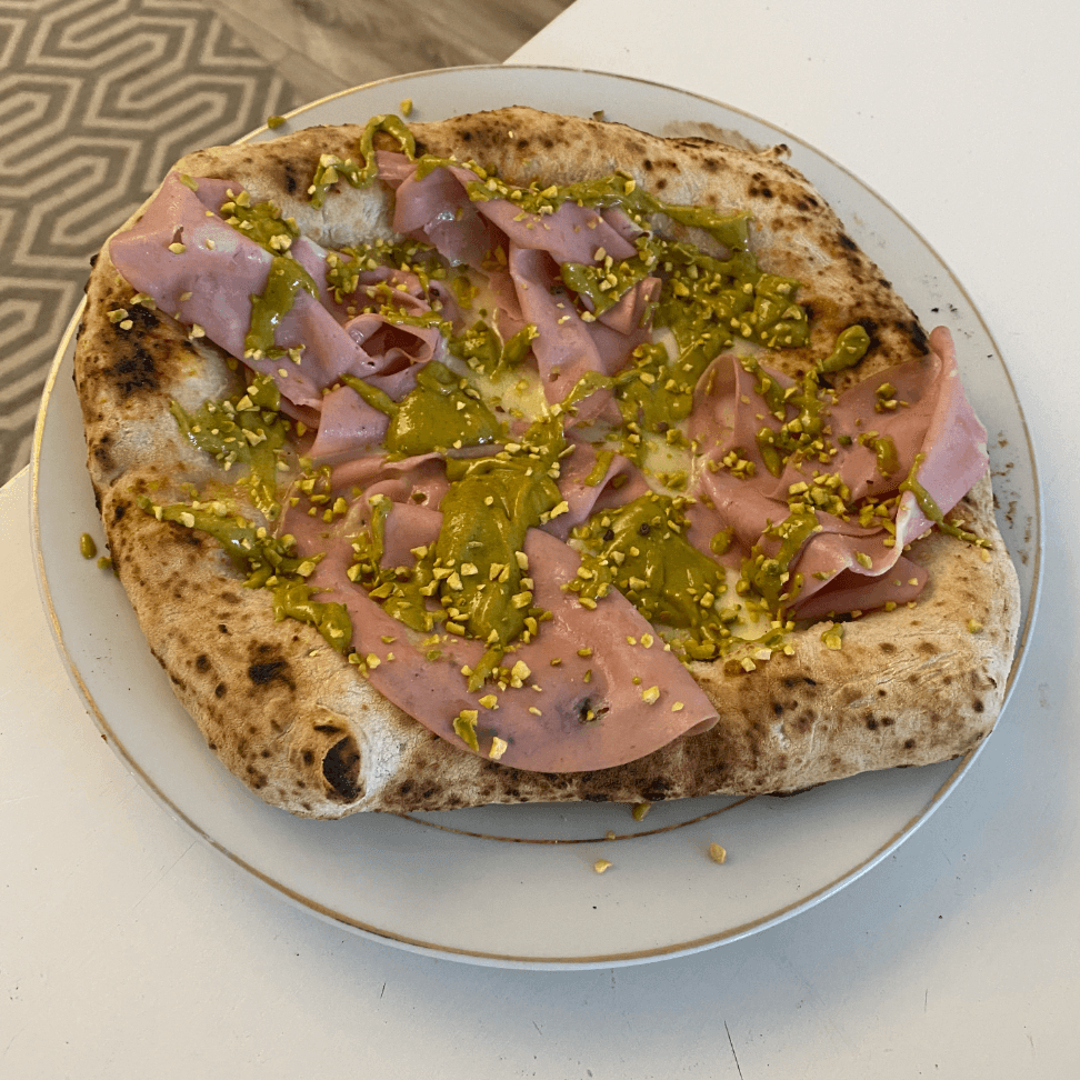 Mozarella, Mortadella, and Pistachio